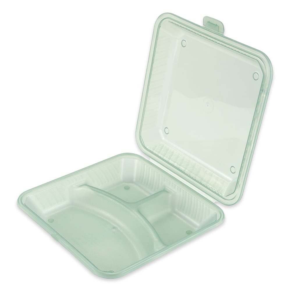 GET 9" Square To Go Food Container, Polypropylene, Jade (EC-12-1-JA)