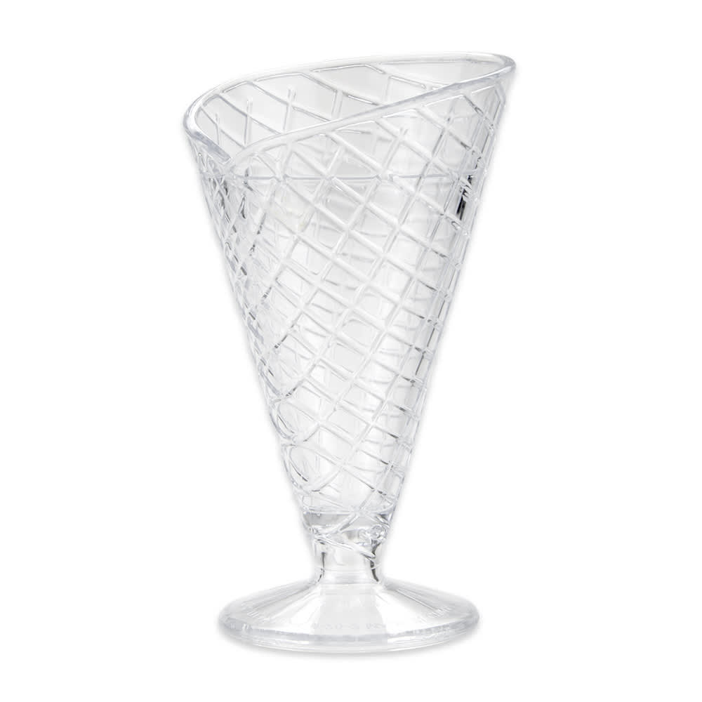 GET 8 oz Footed Waffle Cone Cup - Plastic, Clear (ICM-26-2-CL)