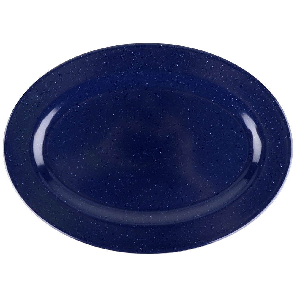 GET 14" x 10" Oval Texas Blue Platter - Melamine, Blue (M-4020-TB)