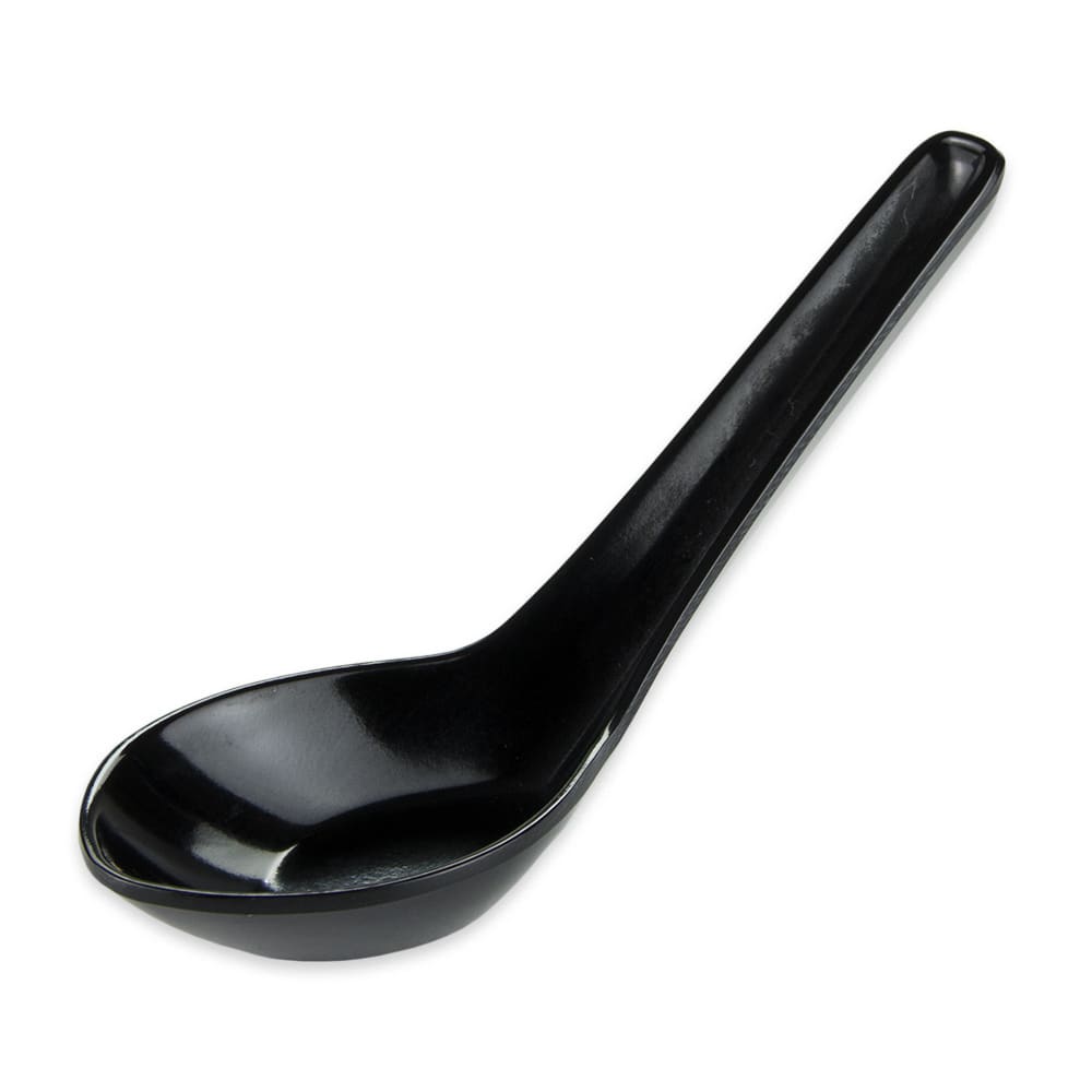 GET Won-Ton Soup Spoon, Melamine, Black (M-6030-BK)