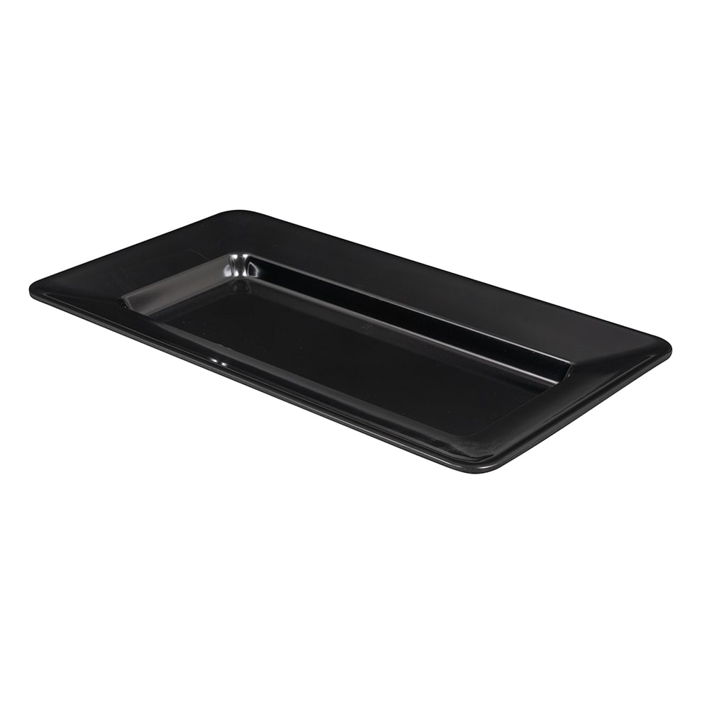 GET 15" x 8" Rectangular Milano Plate - Melamine, Black (ML-10-BK)
