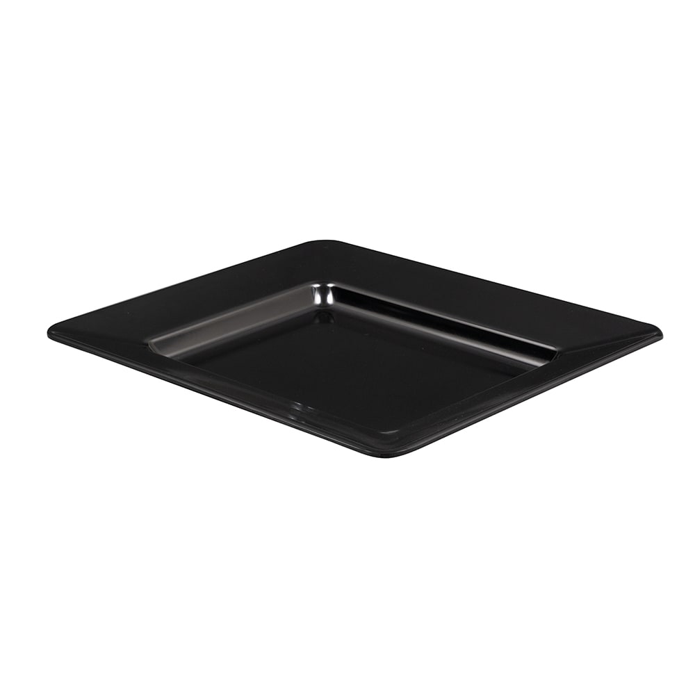 GET 12" x 10" Rectangular Milano Plate - Melamine, Black (ML-11-BK)