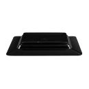 GET 12" x 10" Rectangular Milano Plate - Melamine, Black (ML-11-BK) thumbnail 4