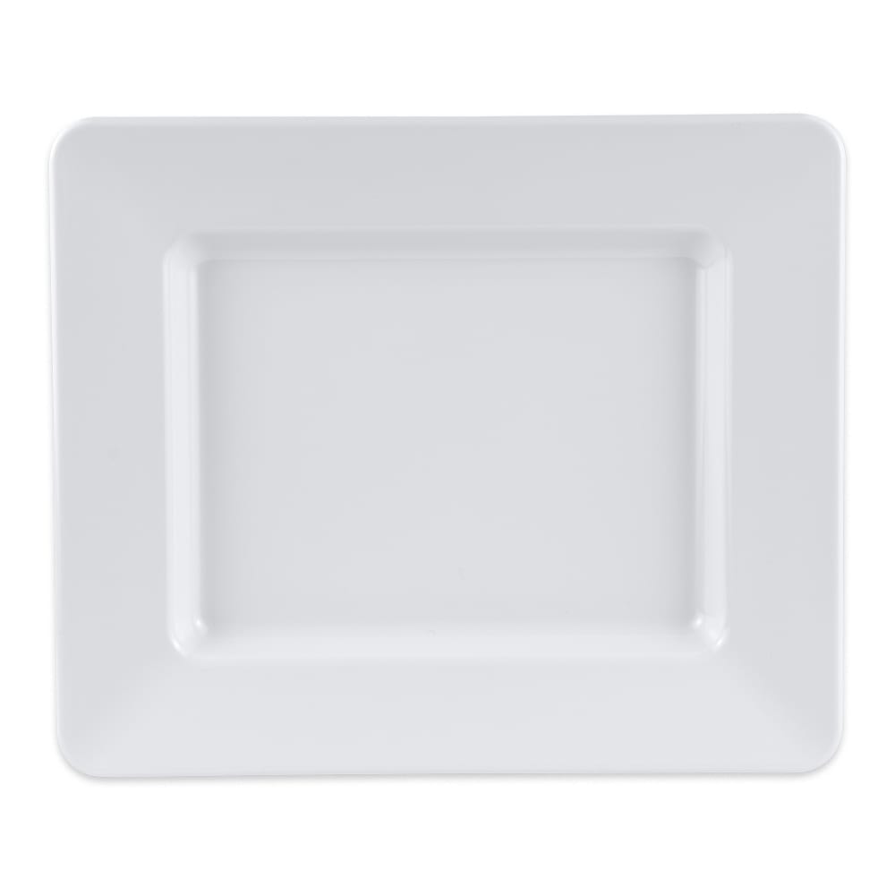 GET 12" x 10" Rectangular Milano Plate - Melamine, White (ML-11-W)