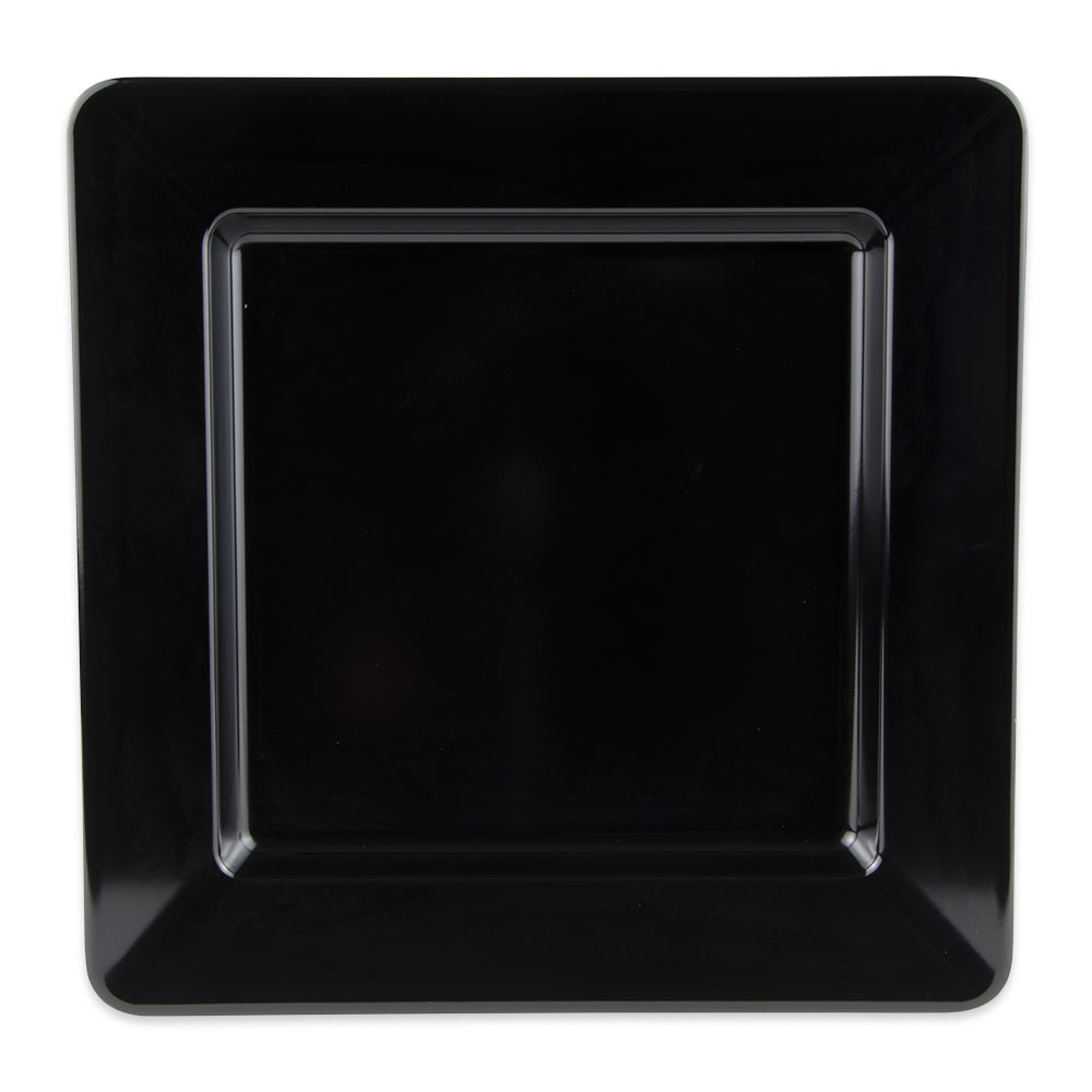 GET 12" Square Melamine Dinner Plate, Black (ML-12-BK)