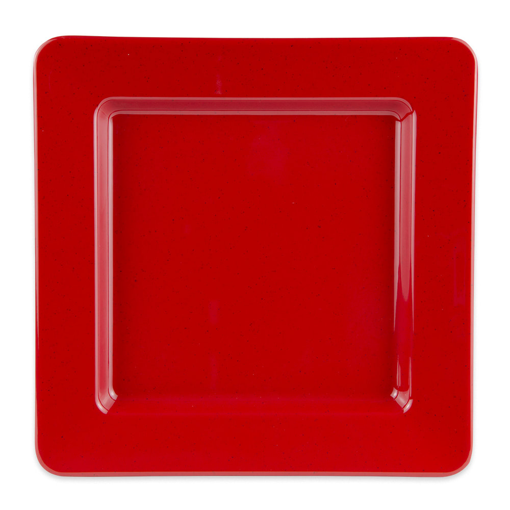 GET 12" Square Melamine Dinner Plate, Red (ML-12-RSP)