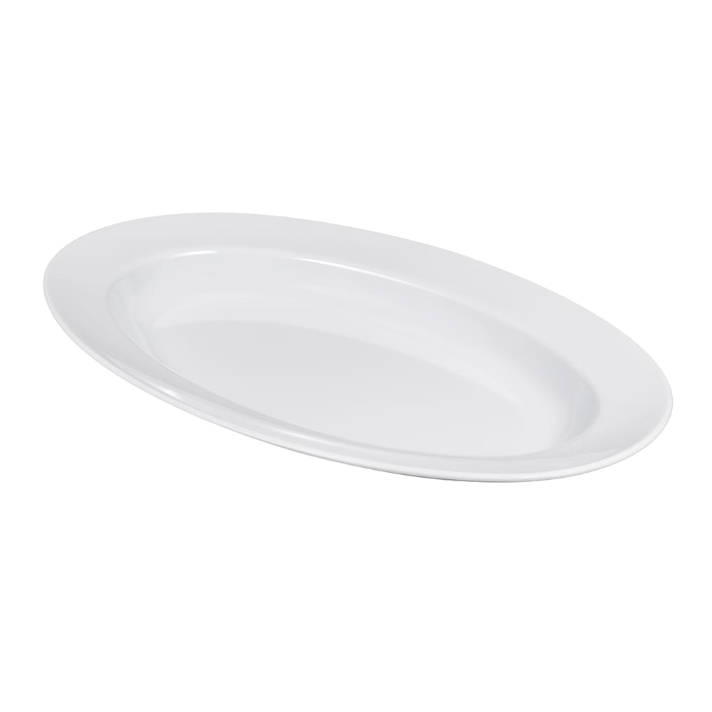 GET 18" x 13" Oval Serving Platter - Melamine, White (ML-15-W)