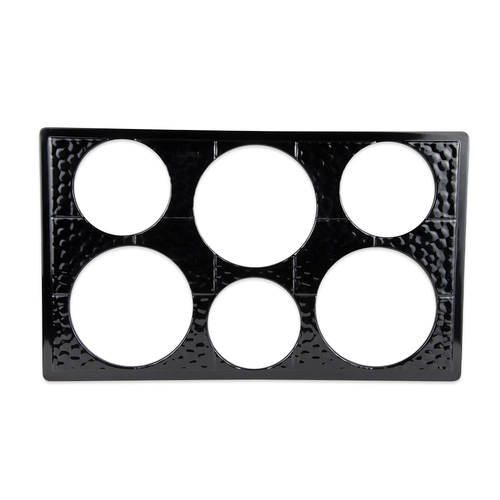 GET Full-Size Tile for Round Crocks w/ (6) Cut-Outs, Melamine, Black (ML-161-BK)