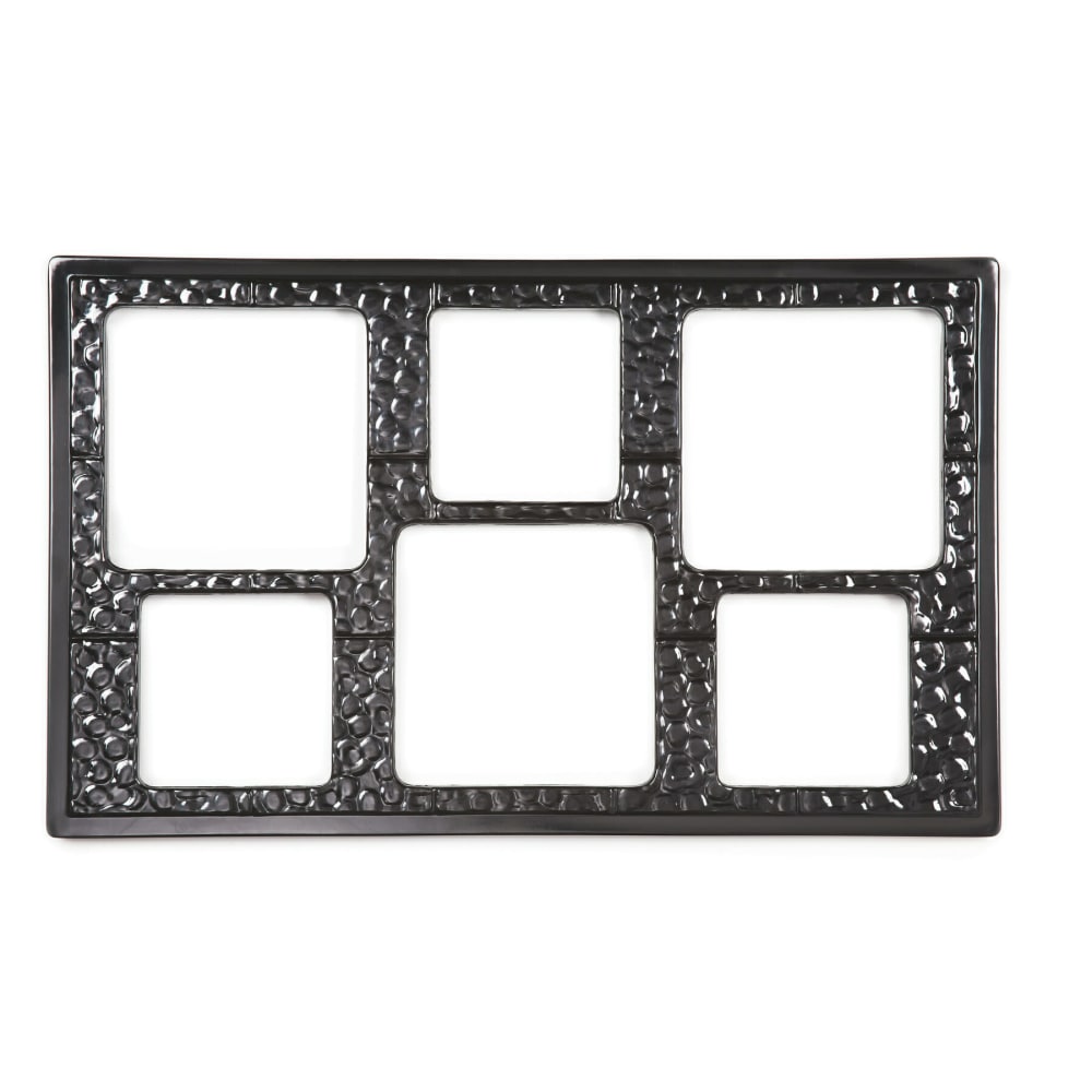 GET Full-Size Tile for Round Square w/ (6) Cut-Outs, Melamine, Black (ML-162-BK)