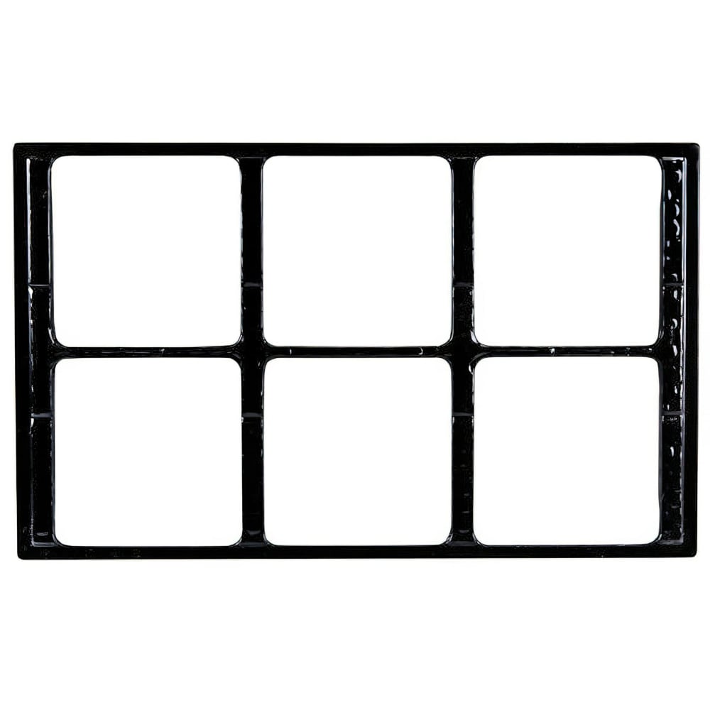 GET Full Size Tile w/ (6) Square Cut-Outs for ML-149/ML-150, Melamine, Black (ML-168-BK)