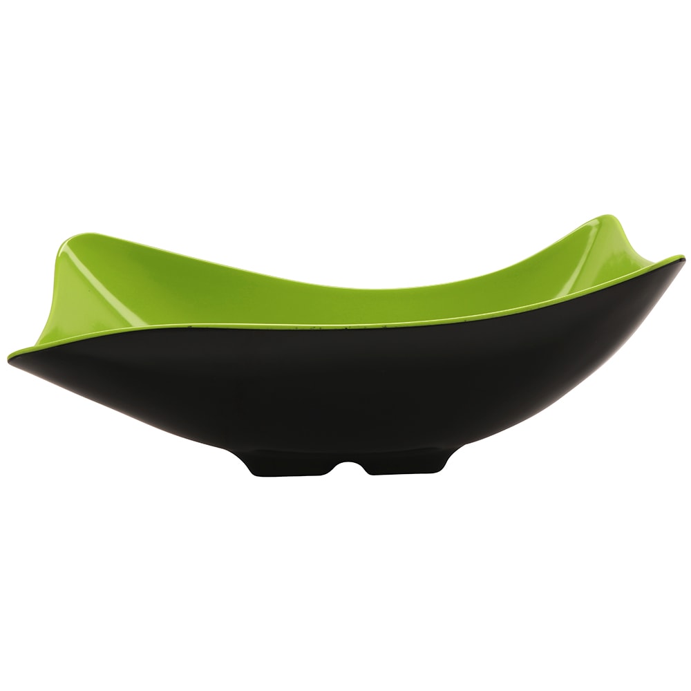 GET 11 1/2" x 8 1/8" Rectangular Pasta Bowl w/ 1 9/10 qt Capacity, Melamine, Green/Black (ML-219-G/BK)