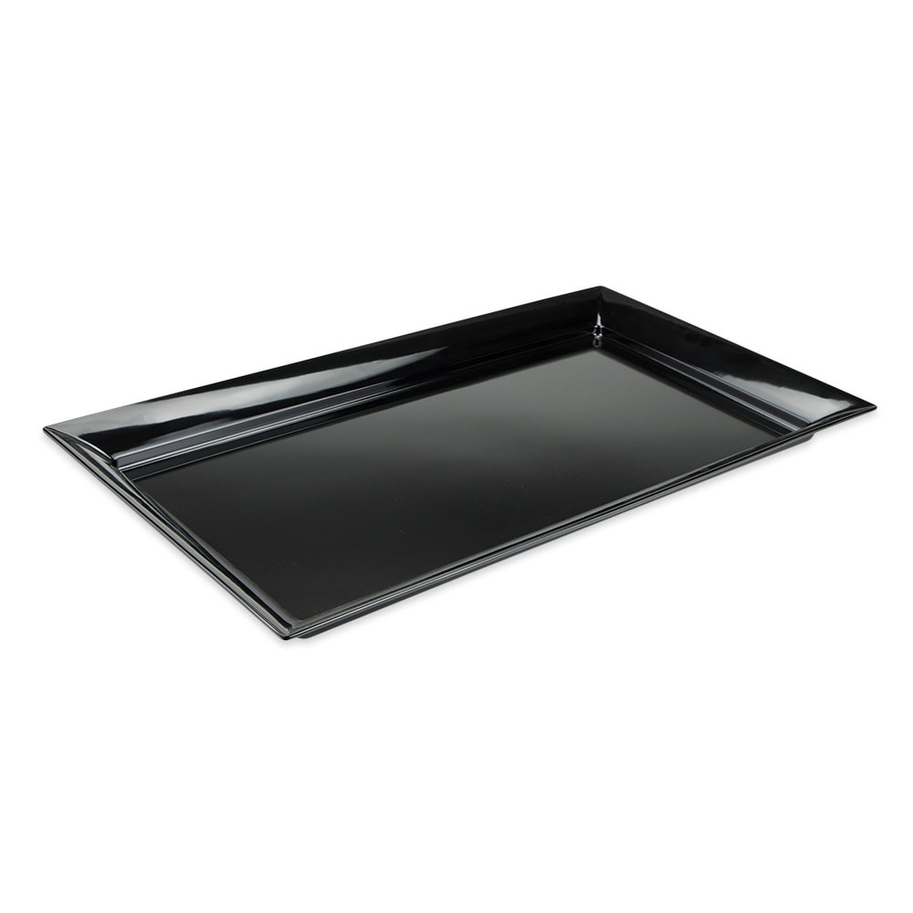 GET 28" x 16" Rectangular Siciliano Plate - Melamine, Black (ML-242-BK)