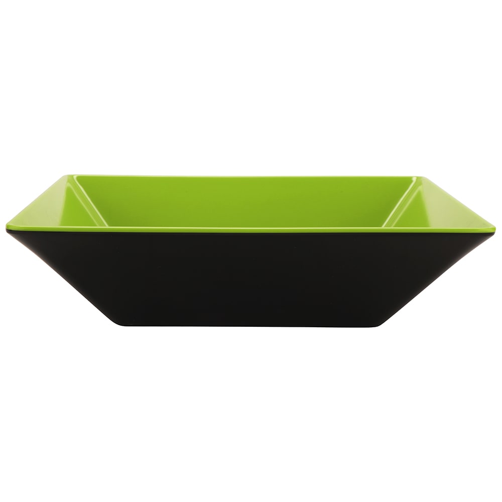 GET 10" Square Pasta Bowl w/ 2 1/2 qt Capacity, Melamine, Green/Black (ML-247-G/BK)