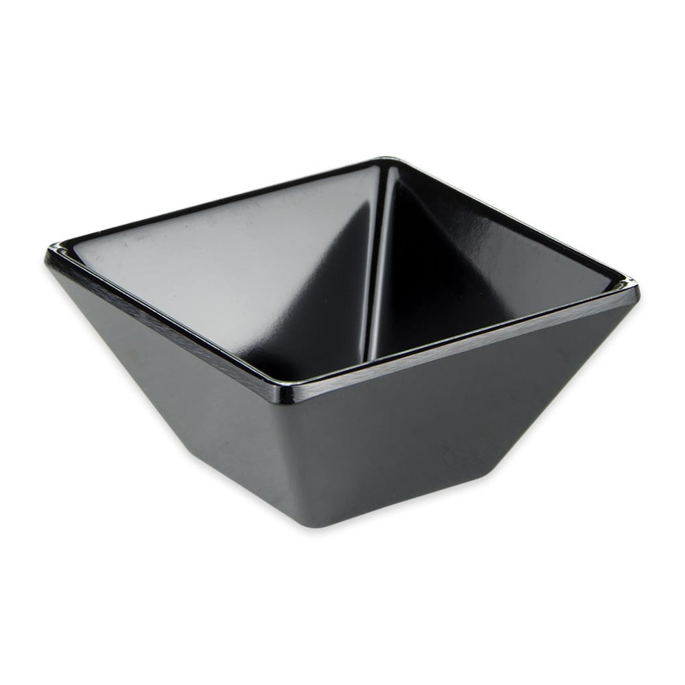 GET 3" Square Sauce Bowl w/ 3 oz Capacity, Melamine, Black (ML-257-BK)