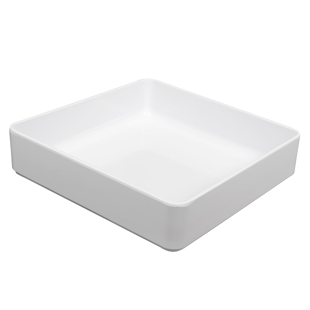 GET 5 7/10 qt Square Melamine Serving Bowl, White (ML-85-W)