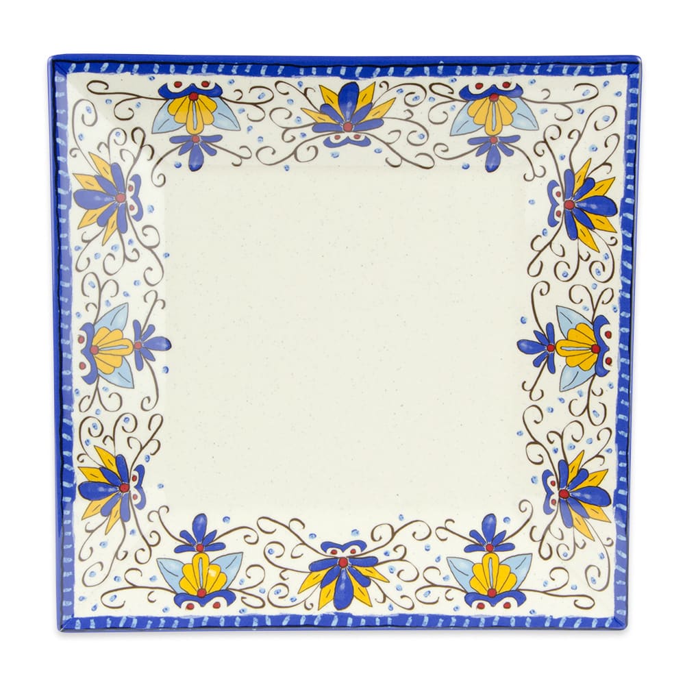 GET 12" Square Melamine Dinner Plate, White (ML-90-SL)