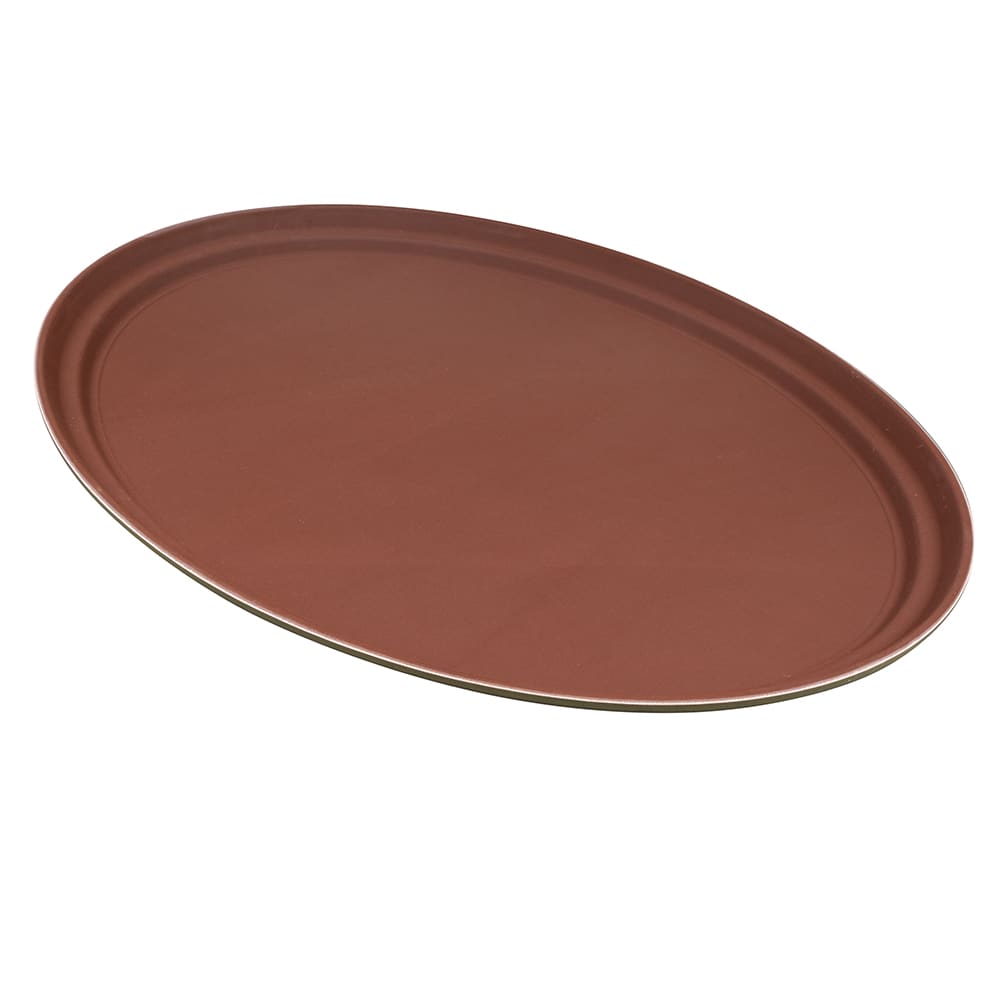 GET Oval Serving Tray, 25" x 20", Melamine, Brown (NS-2500-BR)