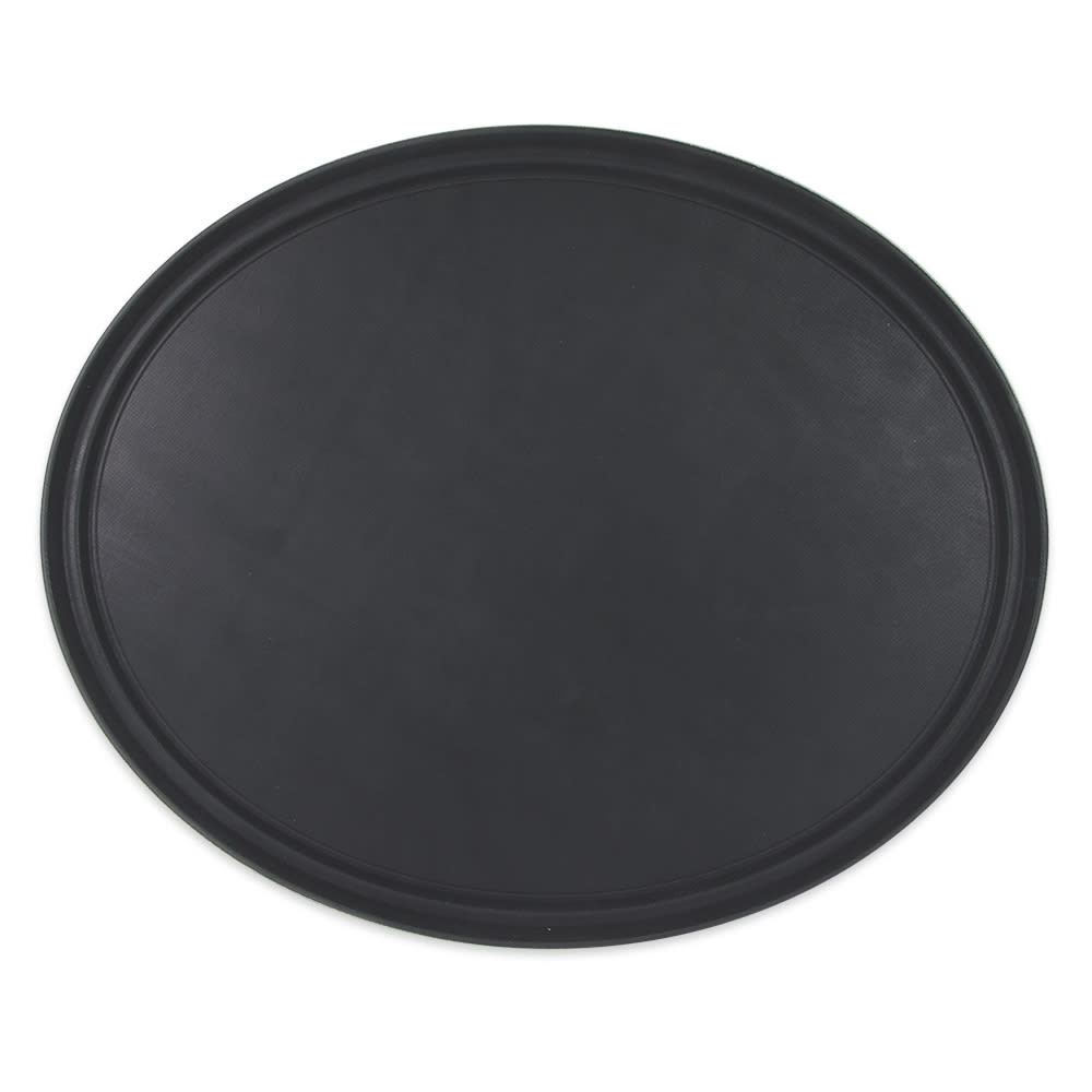 GET Oval Serving Tray, 31" x 25", Melamine, Black (NS-3100-BK)