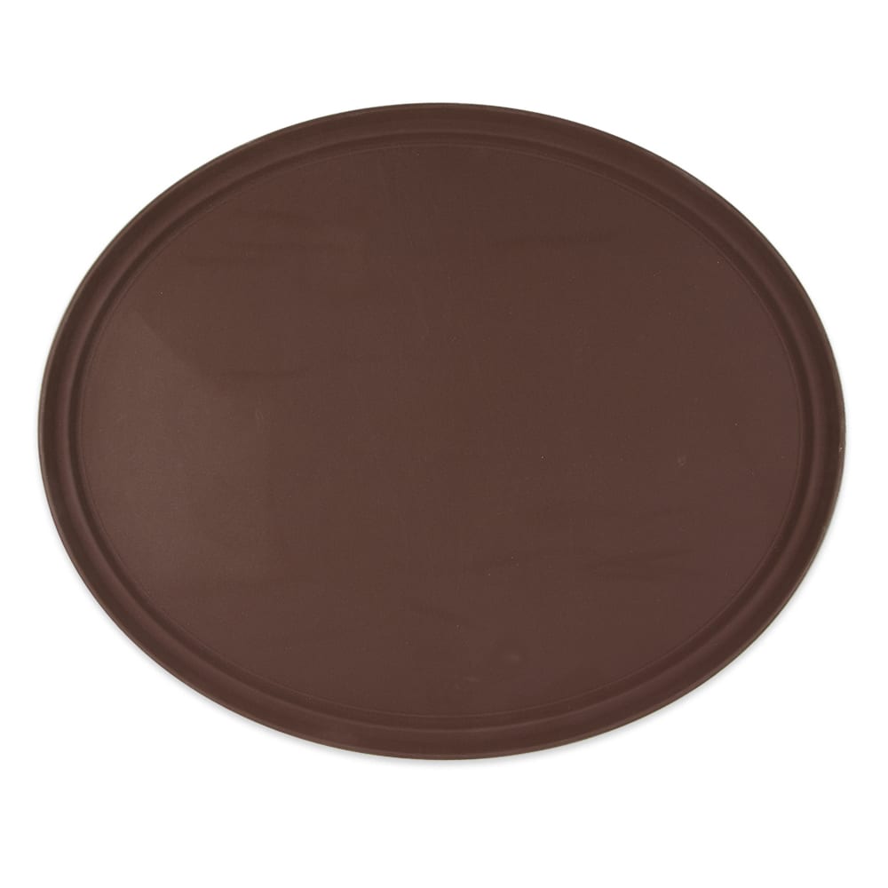 GET Oval Serving Tray, 31" x 25", Melamine, Brown (NS-3100-BR)