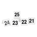 GET Table Tent w/ Numbers 1 25, Polypropylene, White (NUM-1-25) thumbnail 3