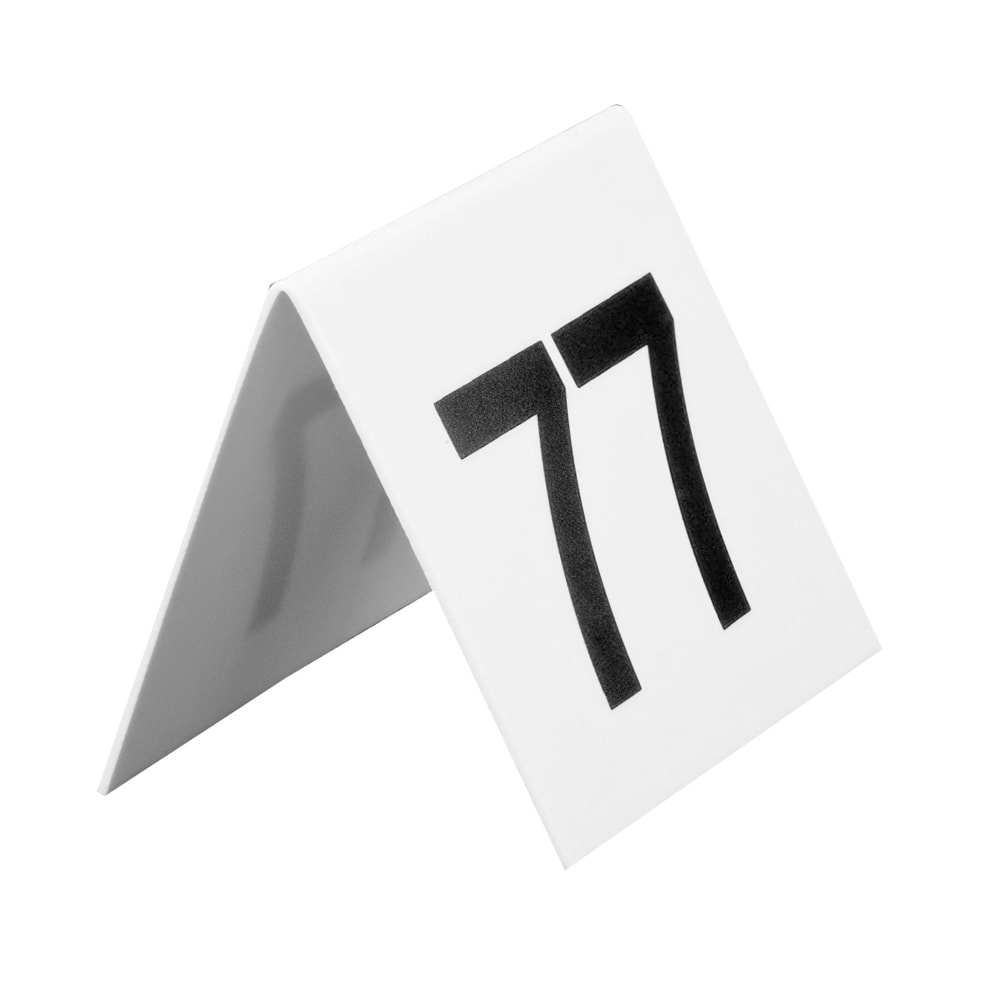 GET Table Tent w/ Numbers 76 100, Polypropylene, White (NUM-76-100)
