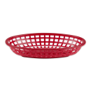 GET Oval Bread & Bun Basket, 9 1/2" x 6", Polypropylene, Red (OB-938-R) thumbnail 2
