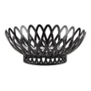 GET Oval Bread & Bun Basket, 10" x 8 1/4", Polypropylene, Black (OB-940-BK) thumbnail 2
