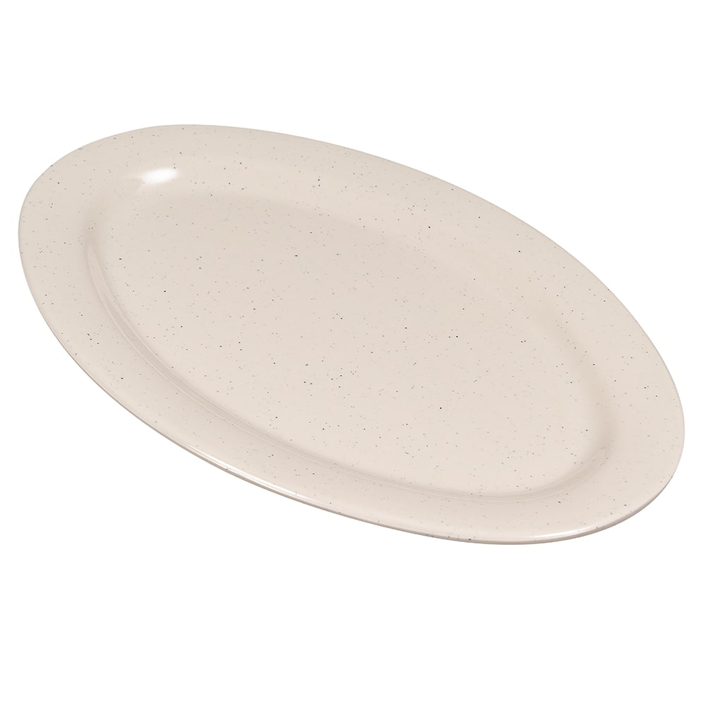 GET 11 1/2" x 8" Oval Santa Fe Platter - Melamine, Ironstone (OP-115-IR)