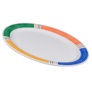 GET 12" x 9" Oval Diamond Barcelona Platter - Melamine, White (OP-120-BA) thumbnail 3