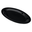 GET 12" x 9" Oval Black Elegance Platter - Melamine, Black (OP-120-BK) thumbnail 3
