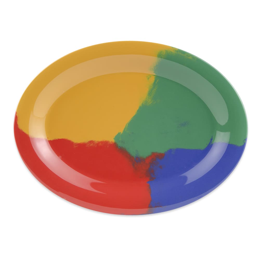 GET 12" x 9" Oval Diamond Celebration Platter - Melamine, Multi Colored (OP-120-CE)