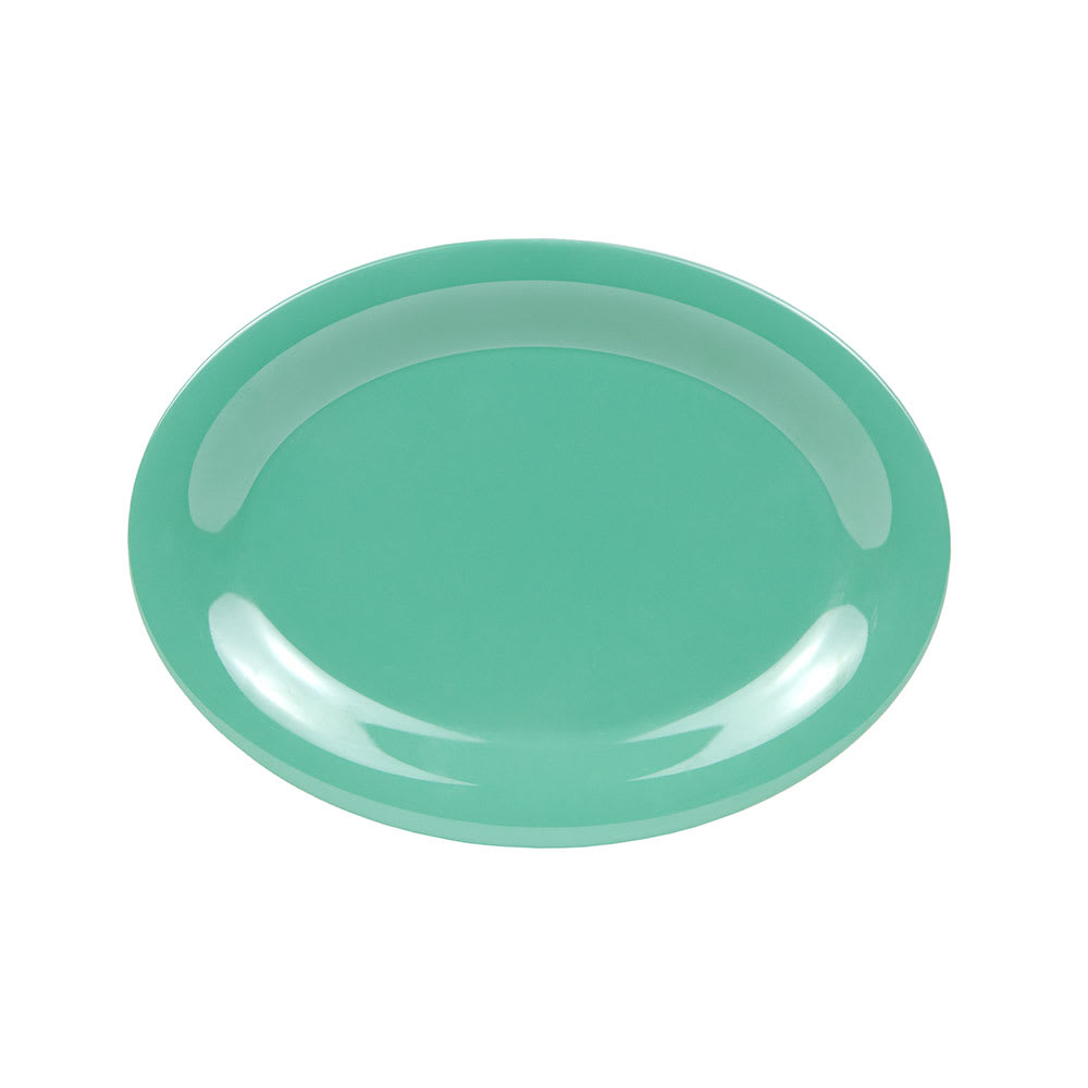 GET 12" x 9" Oval Diamond Mardi Gras Platter - Melamine, Green (OP-120-FG)