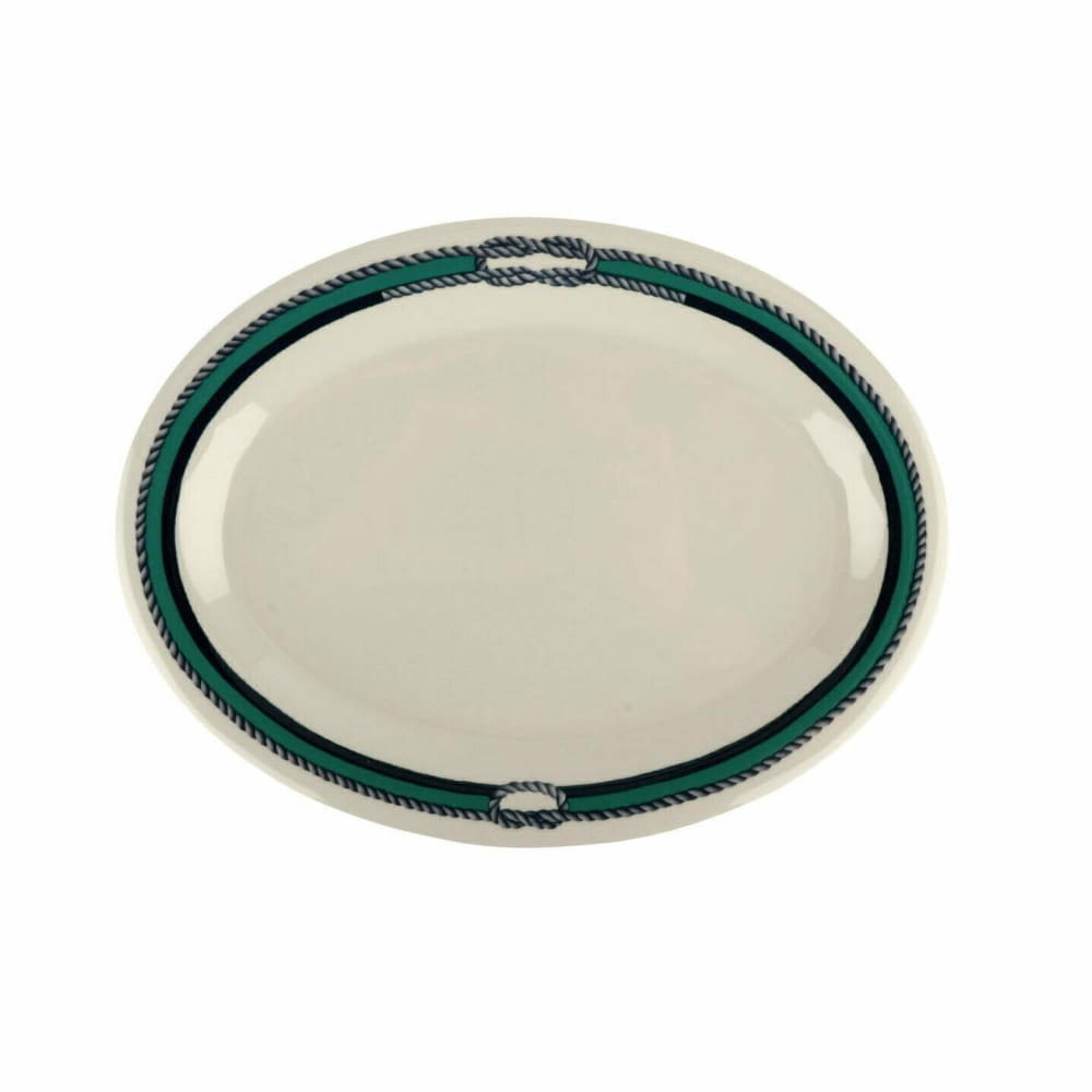GET 12" x 9" Oval Freeport Platter - Melamine, White (OP-120-FP)