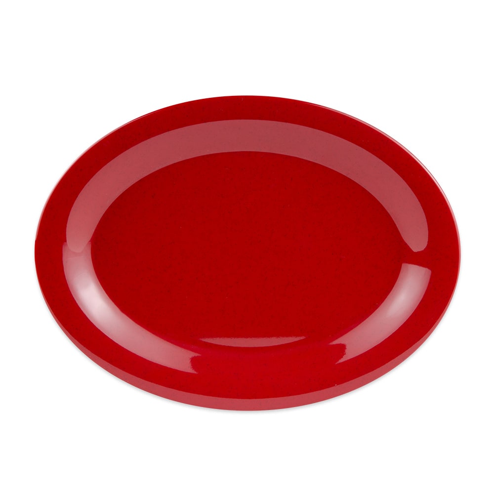 GET 12" x 9" Oval Red Sensation Platter - Melamine, Red (OP-120-RSP)