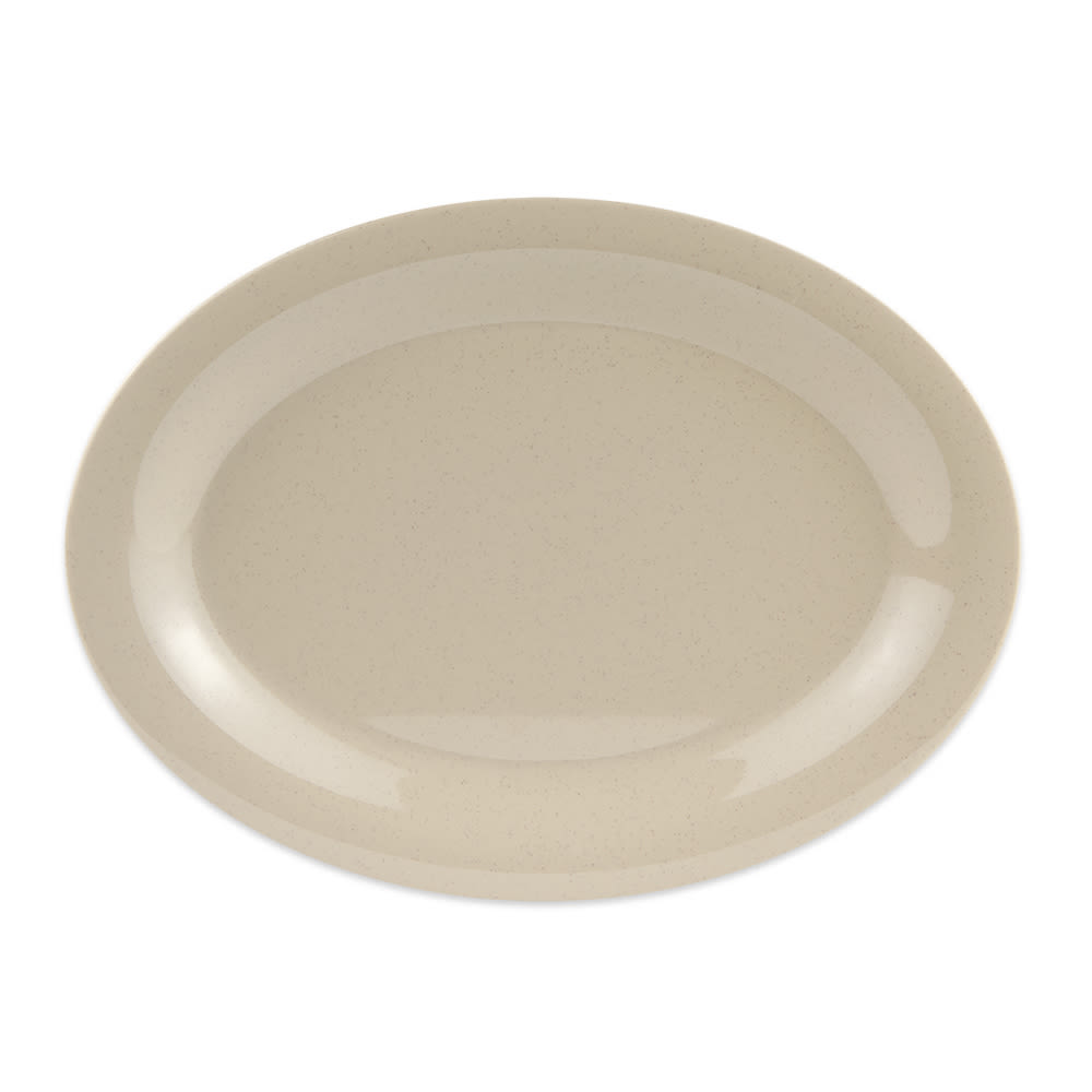 GET 12" x 9" Oval Tahoe Platter -  Melamine, Brown (OP-120-S)