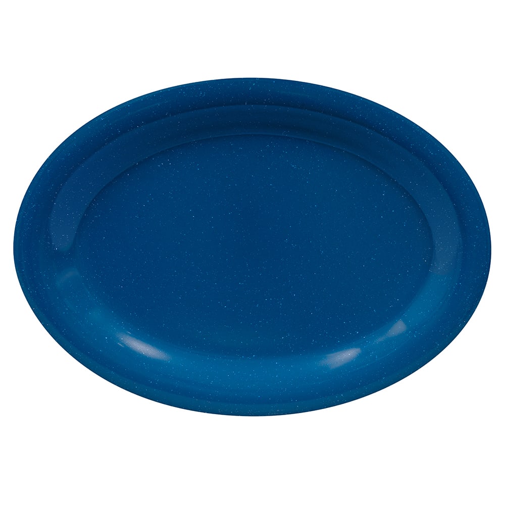 GET 12" x 9" Oval Texas Blue Platter - Melamine, Blue (OP-120-TB)