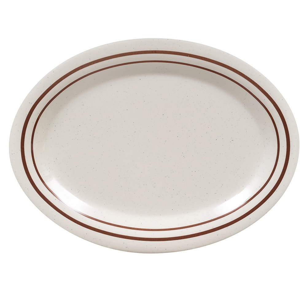 GET 12" x 9" Oval Ultraware Platter - Melamine, White (OP-120-U)