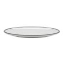 GET 12 1/4" x 9" Oval Bistro™ Dinner Plate - Melamine, White w/ Black Trim (OP-1291-W/BK) thumbnail 3