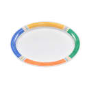 GET 13 1/2" x 10 1/4" Oval Diamond Barcelona Platter - Melamine, White (OP-135-BA) thumbnail 2