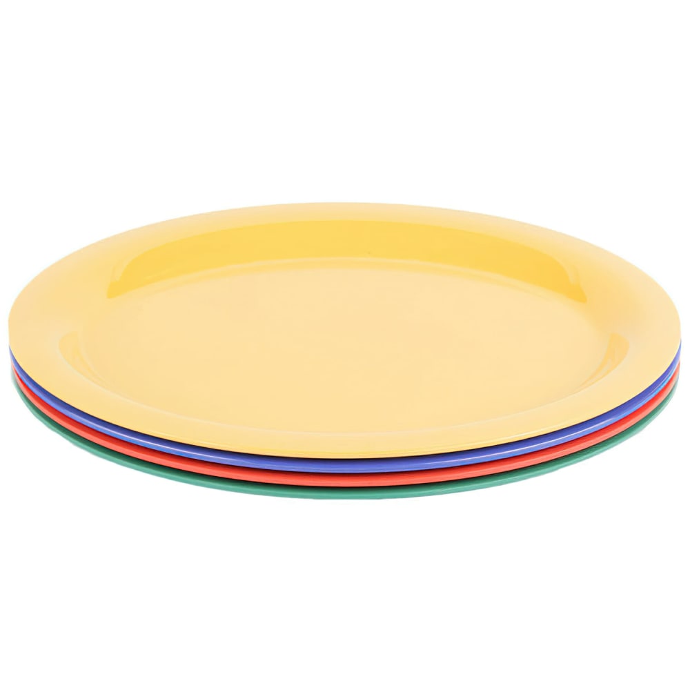 GET 13 1/2" x 10 1/4" Oval Diamond Mardi Gras Platter - Melamine, Assorted Colors (OP-135-MIX)