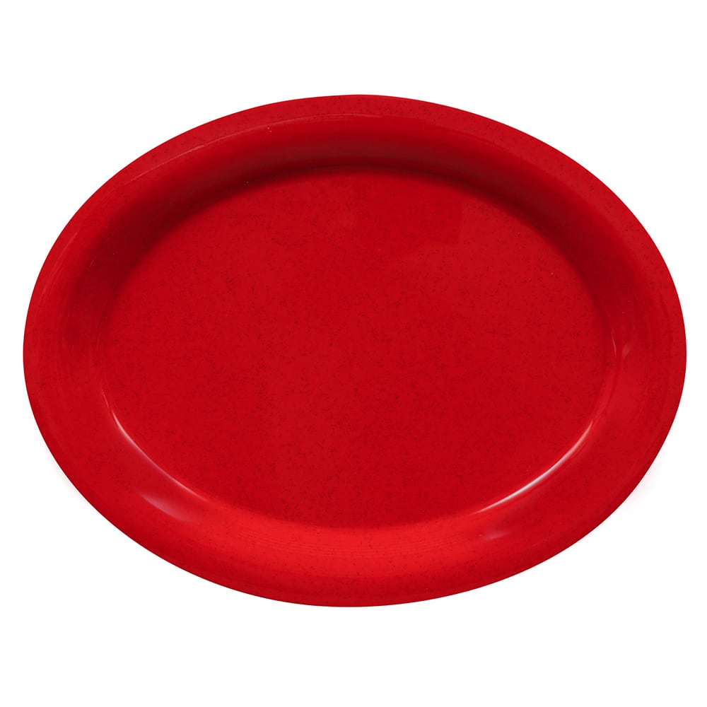 GET 13 1/2" x 10 1/4" Oval Red Sensation Platter - Melamine, Red (OP-135-RSP)