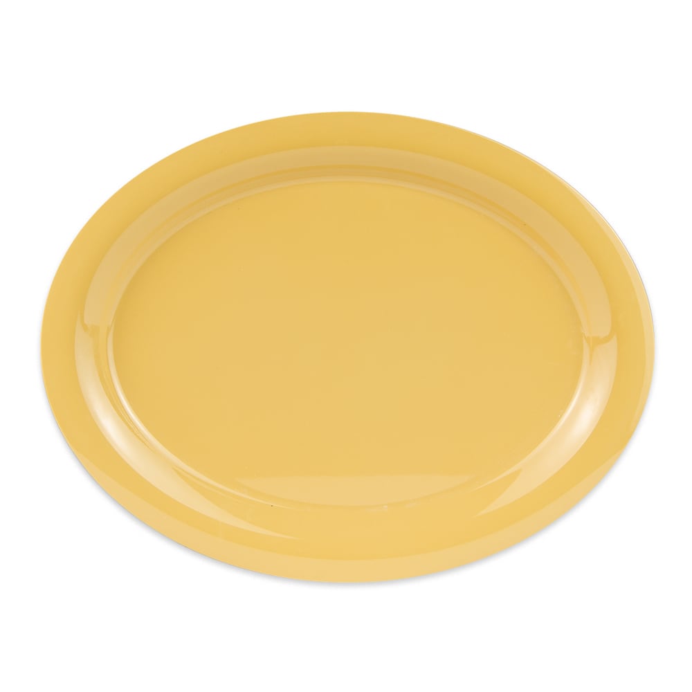 GET 13 1/2" x 10 1/4" Oval Diamond Mardi Gras Platter - Melamine, Yellow (OP-135-TY)