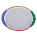 GET 14-3/4" x 10-1/2" Oval Diamond Platter - Melamine, White (OP-145-BA) thumbnail 3