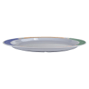 GET 14-3/4" x 10-1/2" Oval Diamond Platter - Melamine, White (OP-145-BA) thumbnail 4
