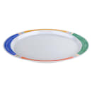 GET 14-3/4" x 10-1/2" Oval Diamond Platter - Melamine, White (OP-145-BA) thumbnail 5
