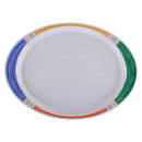 GET 14-3/4" x 10-1/2" Oval Diamond Platter - Melamine, White (OP-145-BA) thumbnail 6
