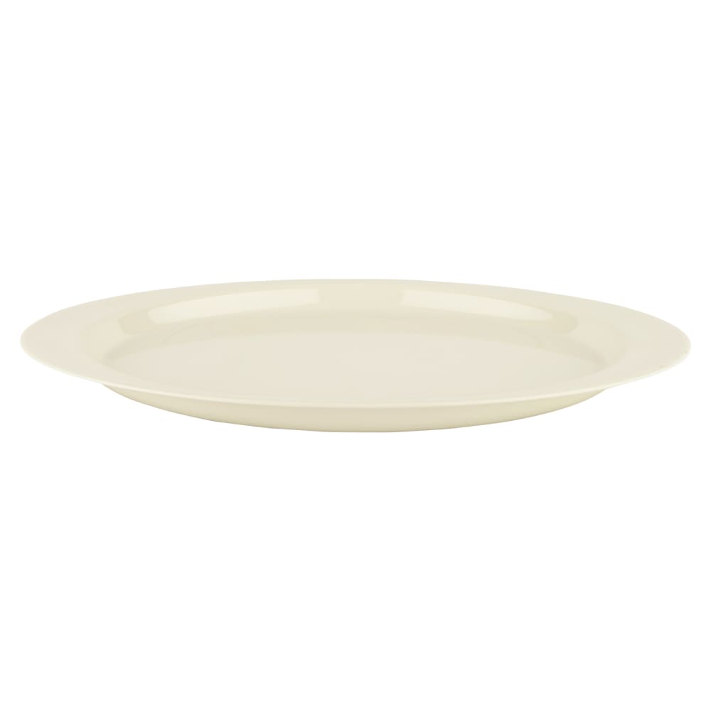 GET 14 3/4" x 10 1/2" Oval Diamond Ivory Platter - Melamine, Ivory (OP-145-DI)