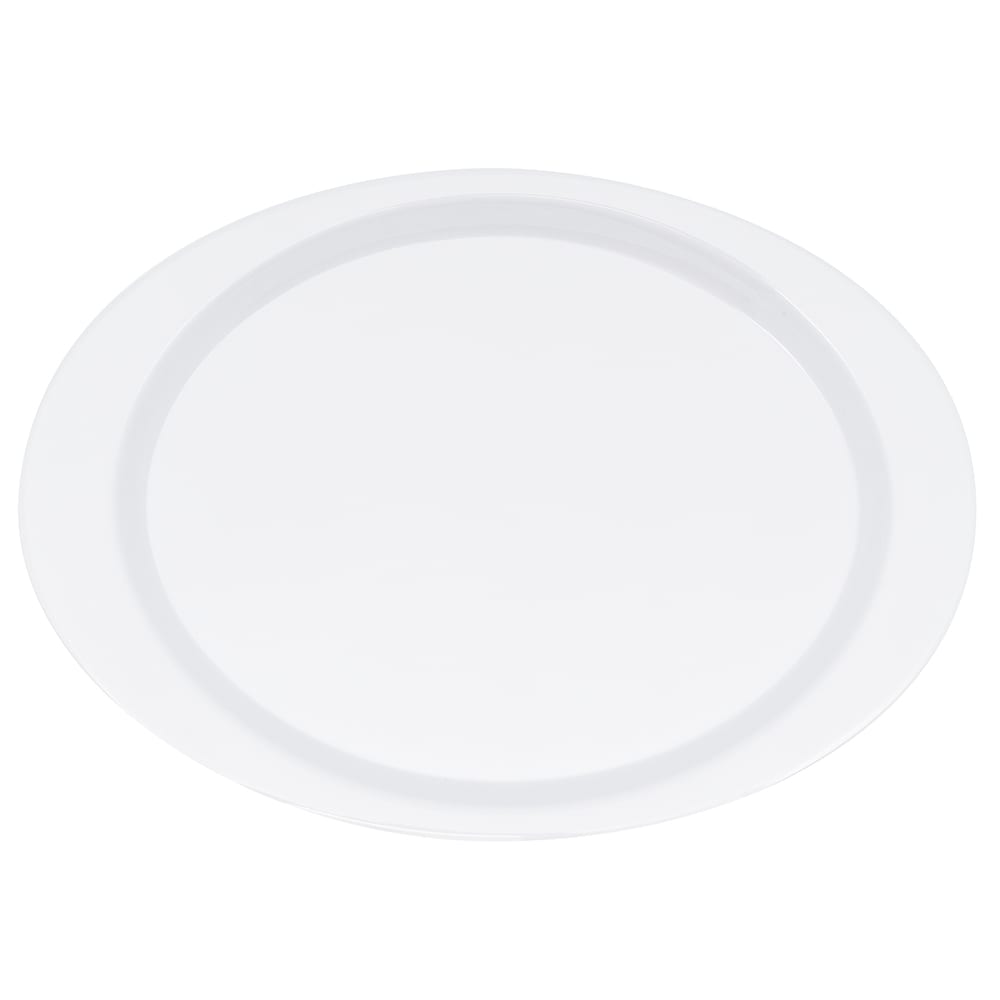 GET 14 3/4" x 10 1/2" Oval Diamond White Platter - Melamine, White (OP-145-DW)