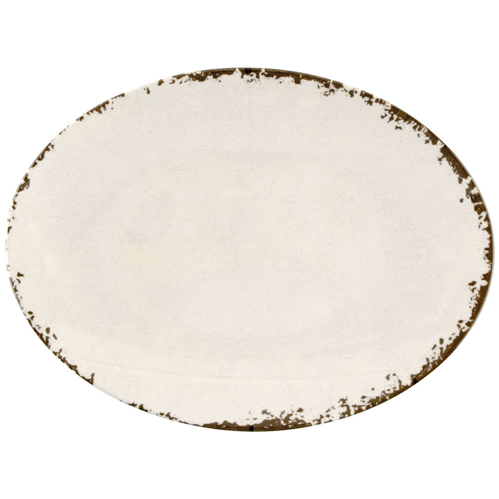 GET 15" x 11" Oval Ossle Platter - Melamine, Tuscan (OP-1518-TC)