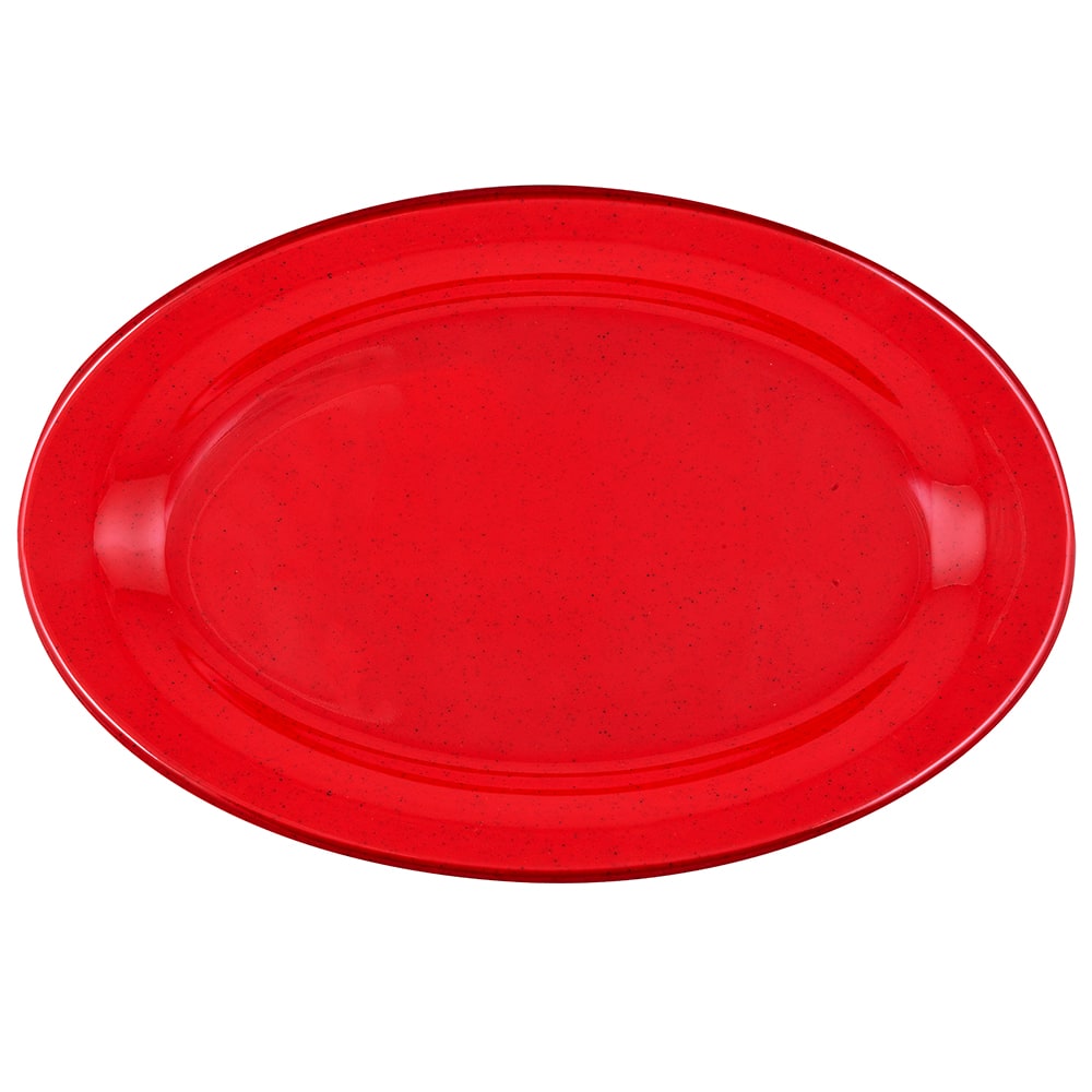 GET 11 1/4" x 8 1/2" Oval Red Sensation Platter - Melamine, Red (OP-320-RSP)